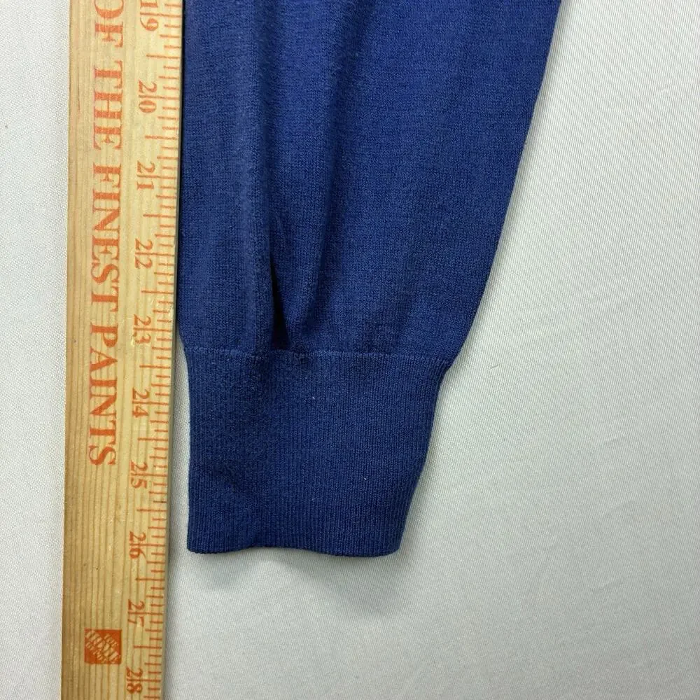 Banana Republic Men’s Medium V Neck Sweater Blue Silk Cashmere Luxury Blend